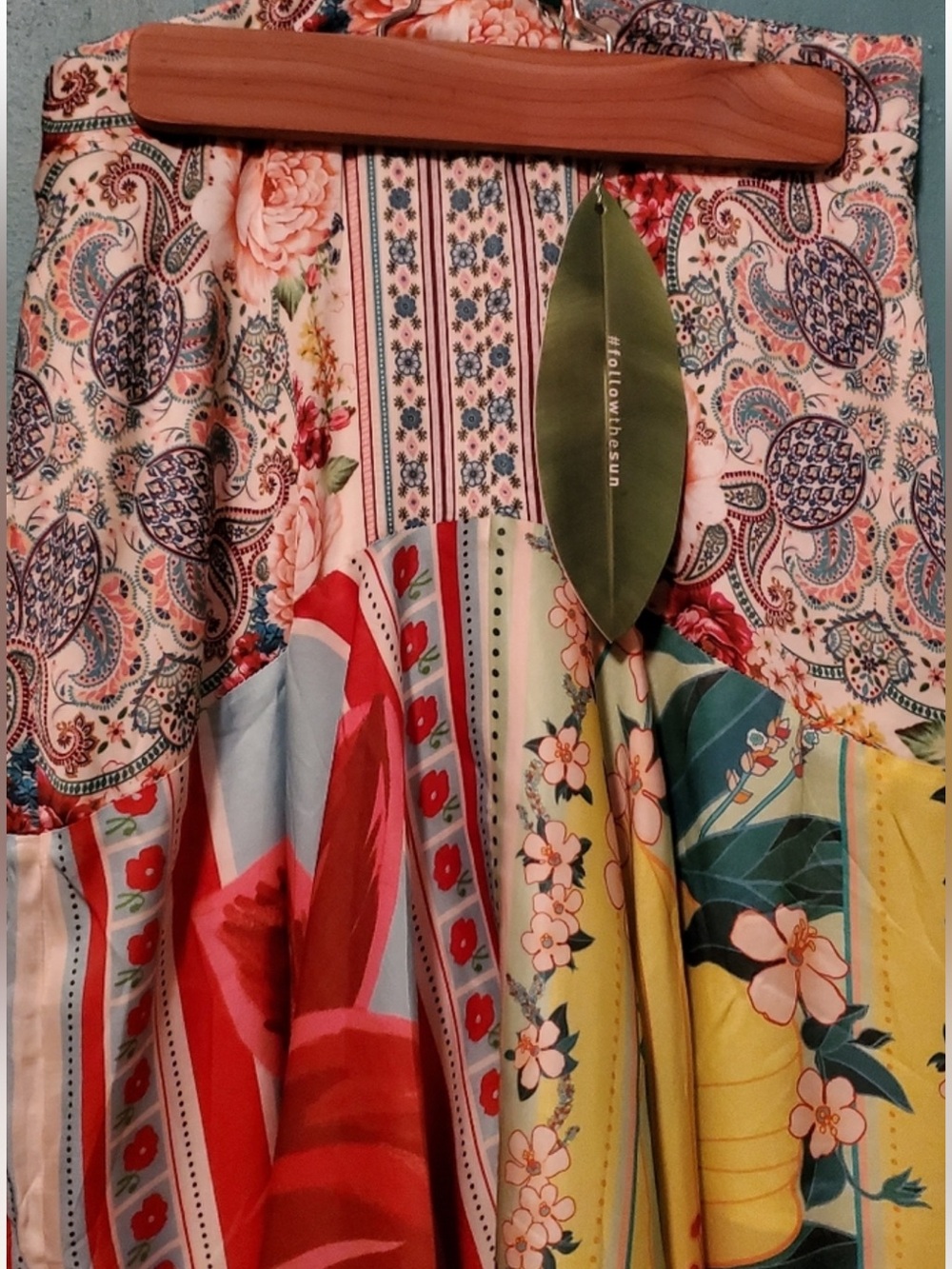 Farm Rio Azalea Mix Midi Skirt Asymetrical Floral Handkerchief Hem medium NWT - Picture 5 of 10